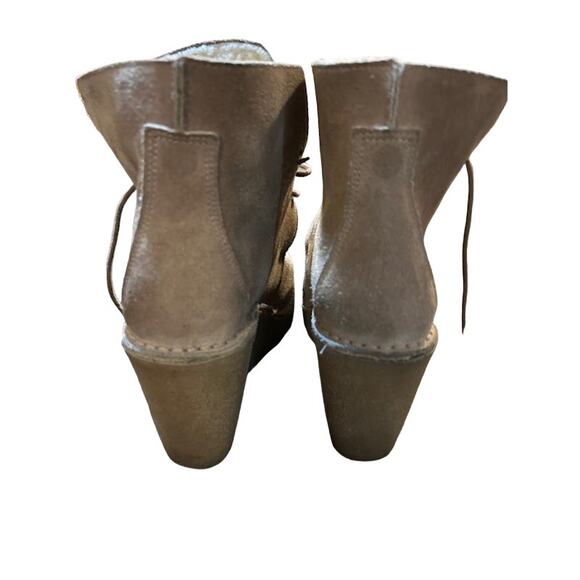 PIERRE HARDY Tan suede lace up shearling wedge ankle desert chukka boots sz 9 40 - Picture 3 of 13